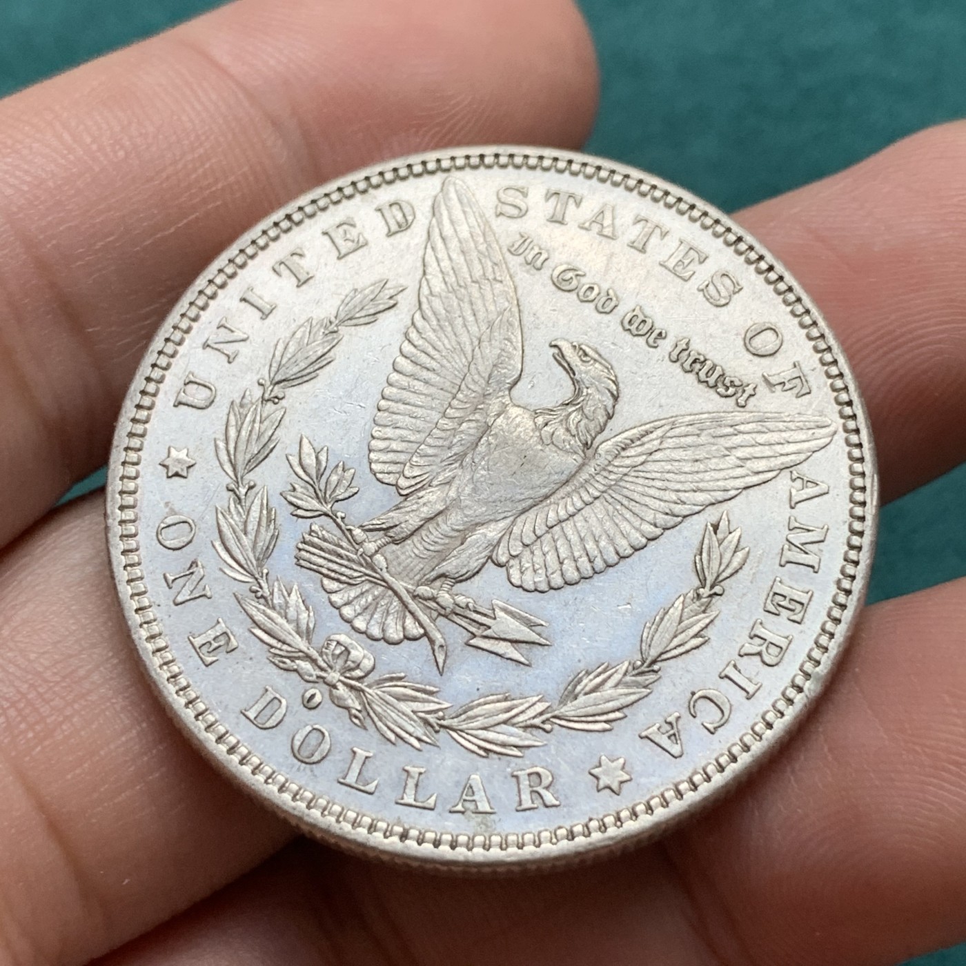 《竞宝斋》第180场-周日，周一2场 (全场包邮) 美国1880年 摩根1美元大银币 细节不错