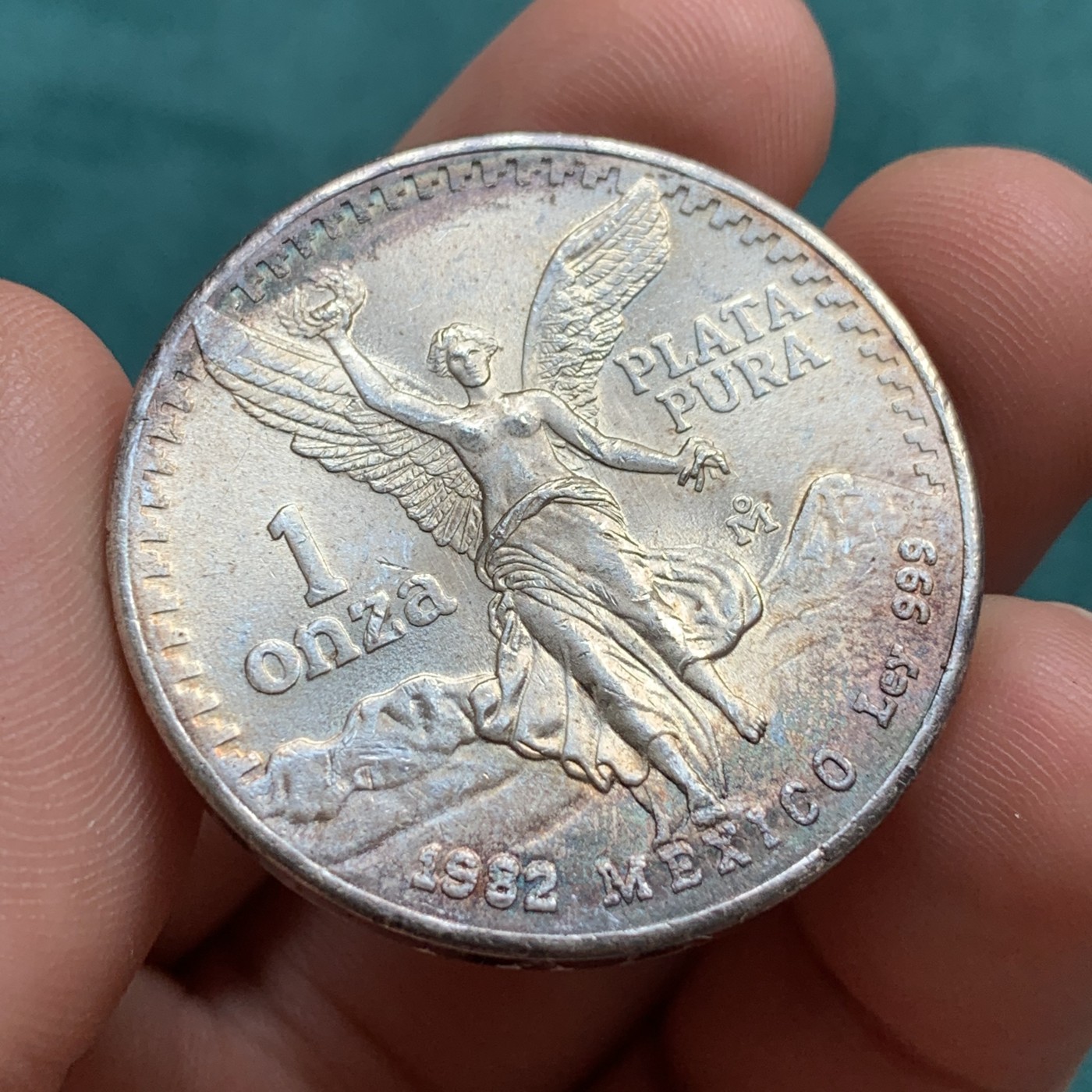 《竞宝斋》第180场-周日，周一2场 (全场包邮) 1982年 墨西哥 1盎司女神银币 999银 少见 包浆也好