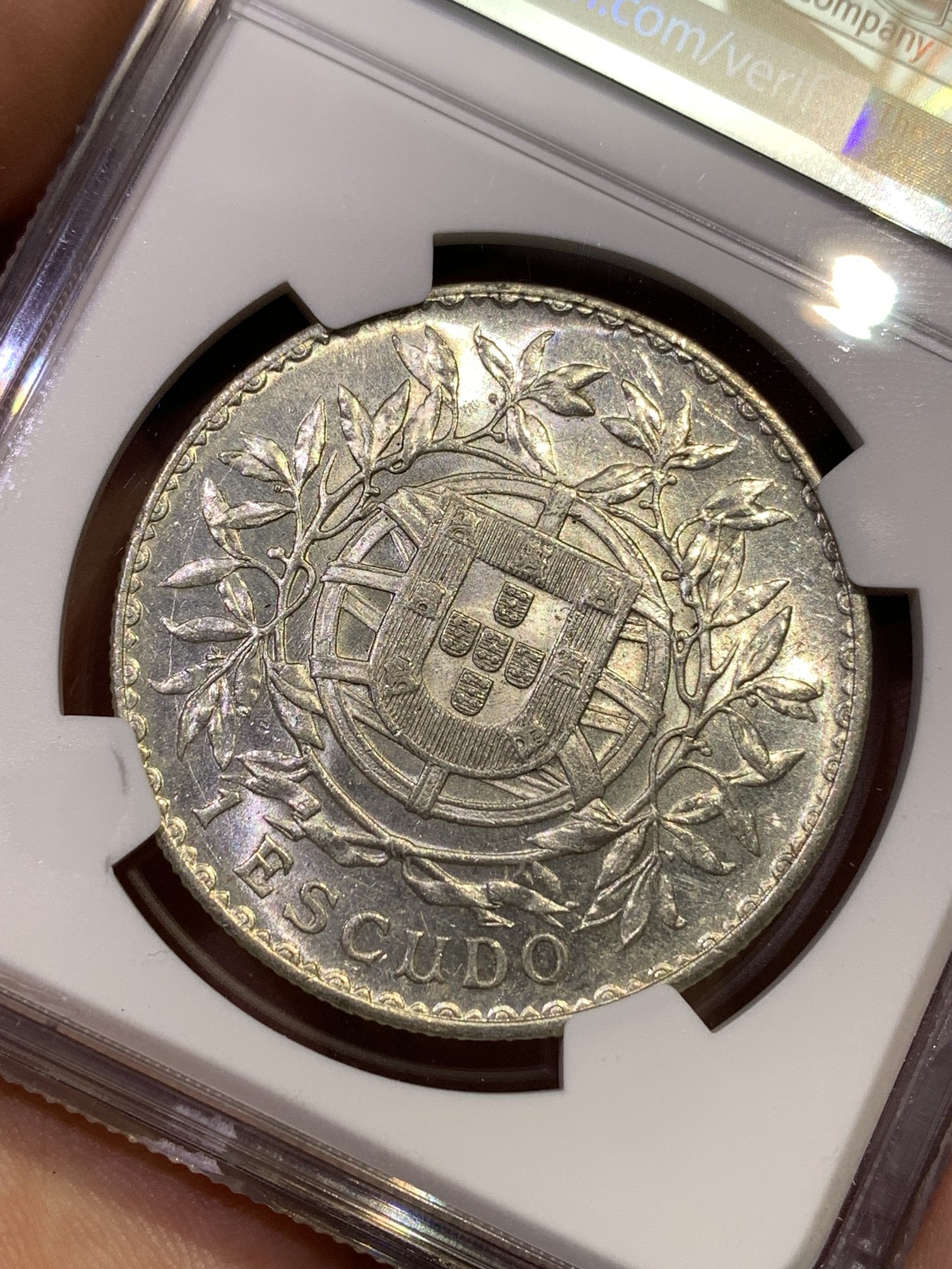 《竞宝斋》第180场-周日，周一2场 (全场包邮) NGC-UNC 葡萄牙1916年 1埃斯库多大银币