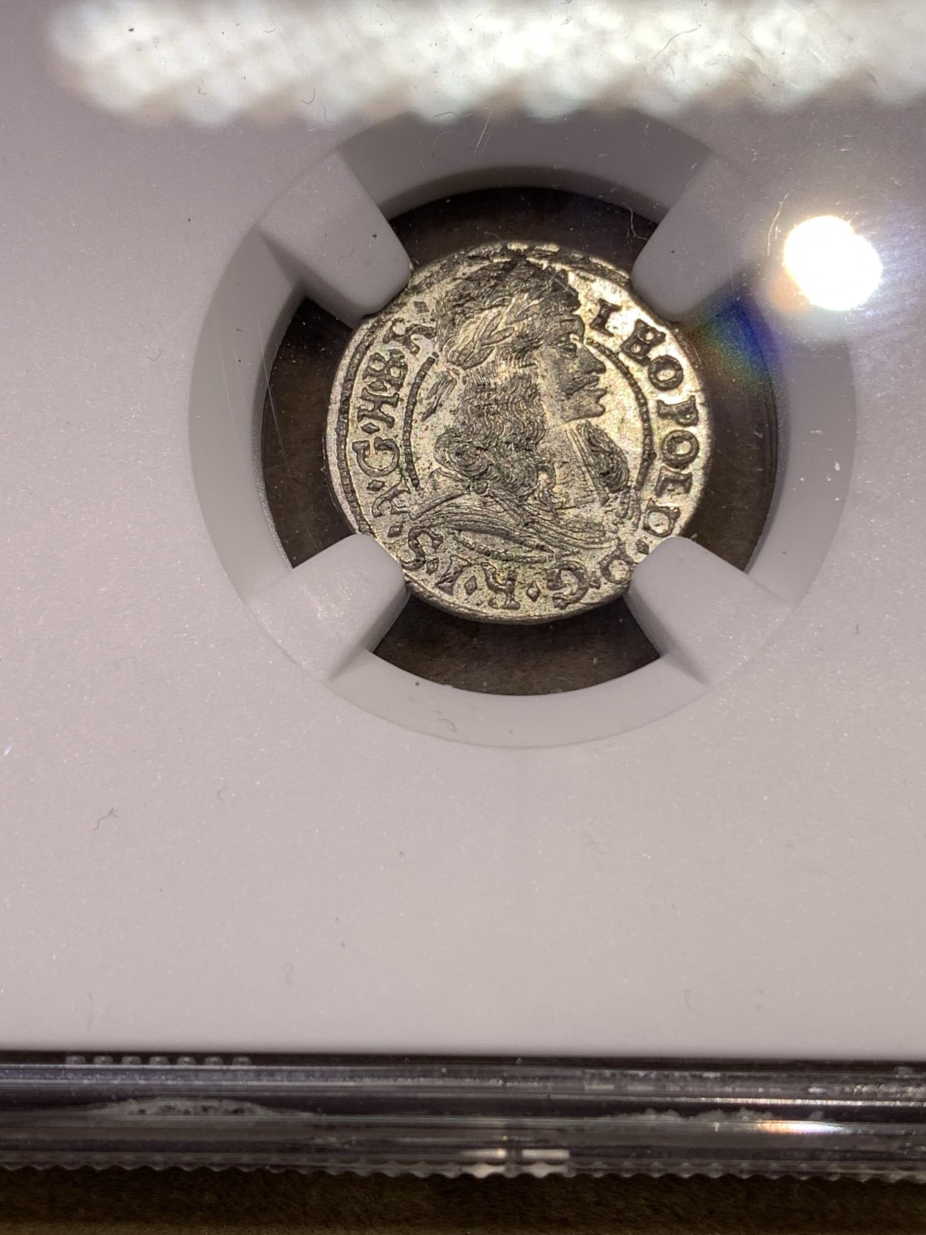 《竞宝斋》第180场-周日，周一2场 (全场包邮) NGC MS64亚军 神罗奥地利1657年利奥波德一世1克鲁泽银币