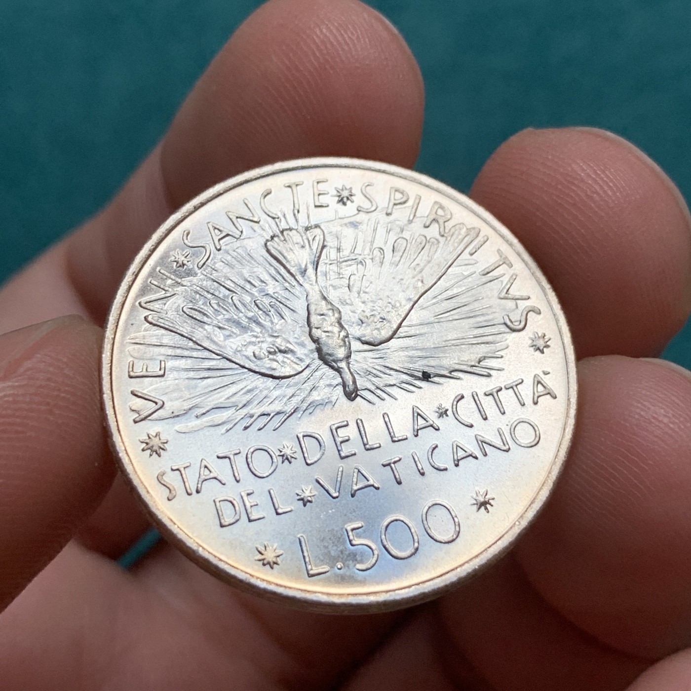 《竞宝斋》第180场-周日，周一2场 (全场包邮) 梵蒂冈1978年教皇缺位500里拉银币 11g