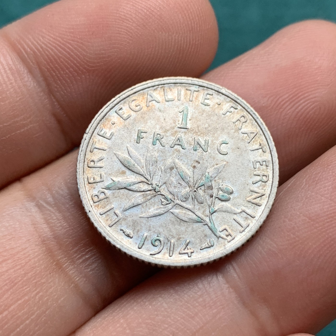 《竞宝斋》第180场-周日，周一2场 (全场包邮) 法国1914年播种女神1法郎银币