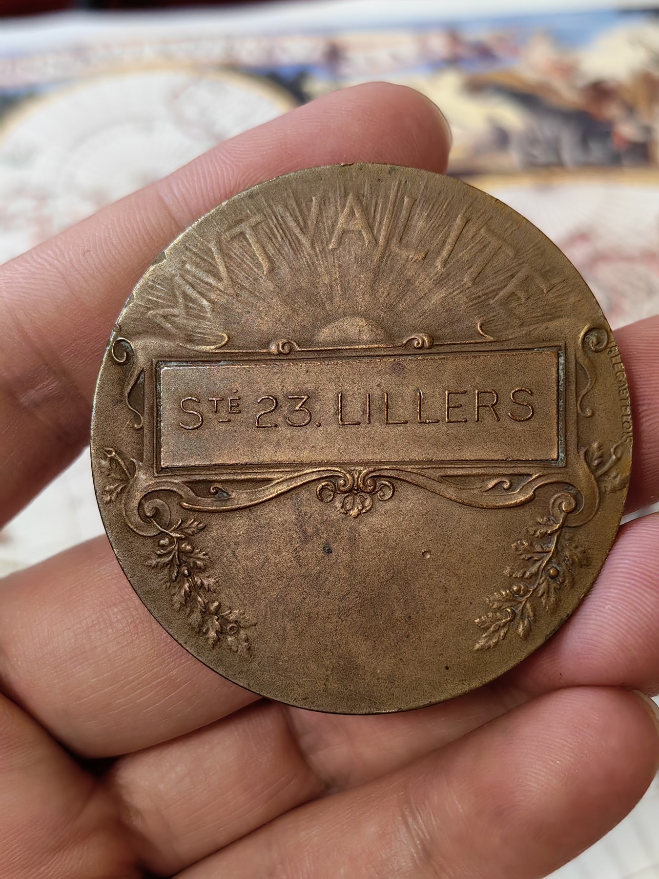 橡树集藏-006场 海纳百川 法国互助三女神艺术铜章    直径：50mm  重量：59.92gr  边铭：丰饶角加铜标