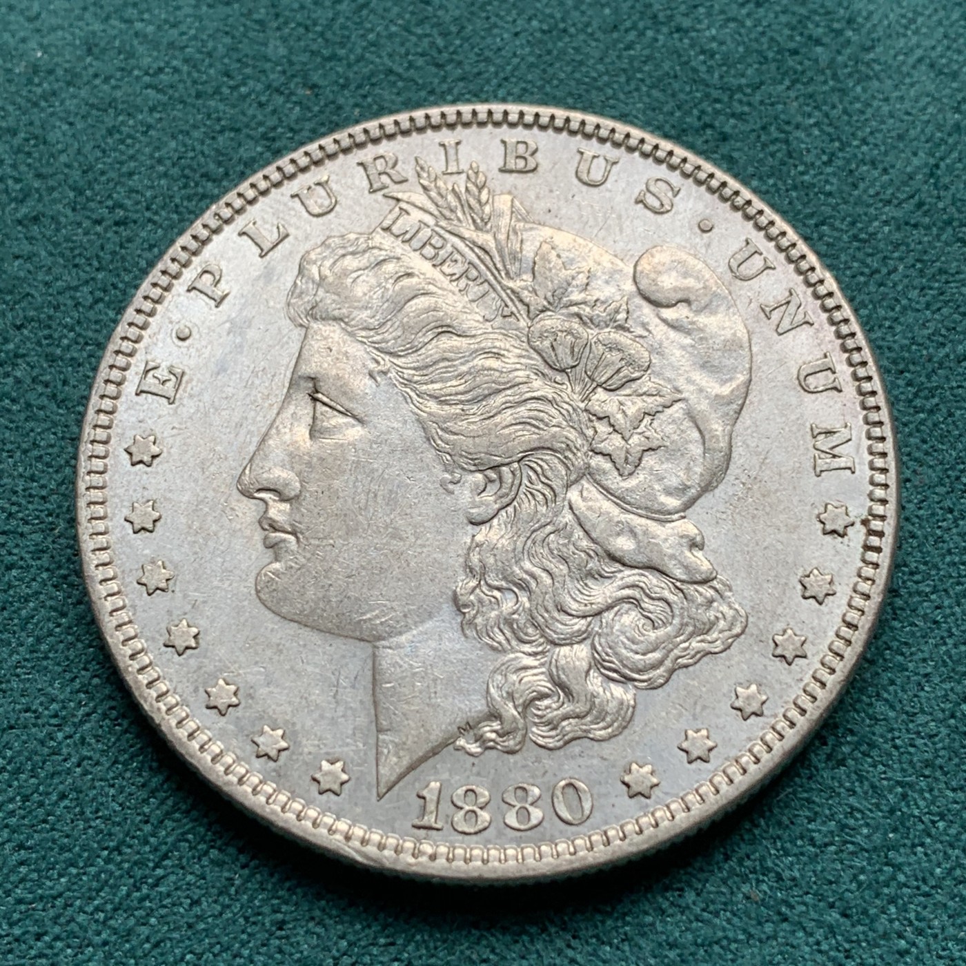 《竞宝斋》第180场-周日，周一2场 (全场包邮) 美国1880年 摩根1美元大银币 细节不错