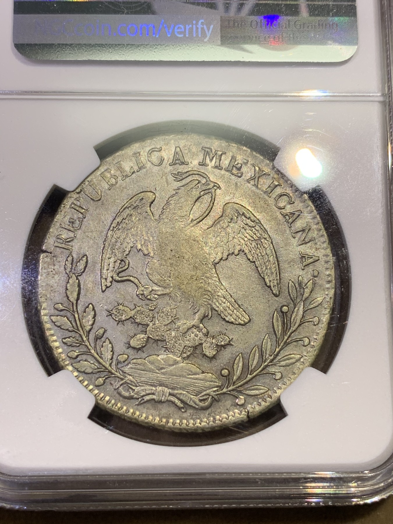 《竞宝斋》第180场-周日，周一2场 (全场包邮) NGC-AUD 墨西哥 鹰洋 1829 ZS OV 8瑞尔 早期鹰 四级鹰 极少见 AU级别更是难得