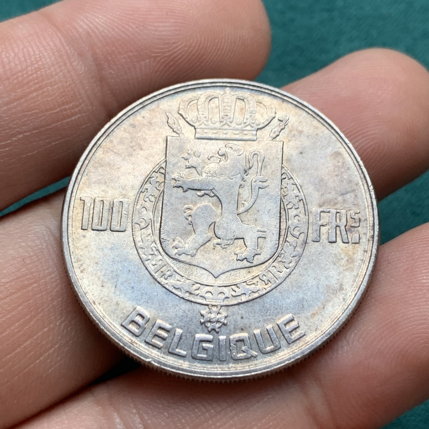 《竞宝斋》第180场-周日，周一2场 (全场包邮) 比利时1950年四皇100法郎银币