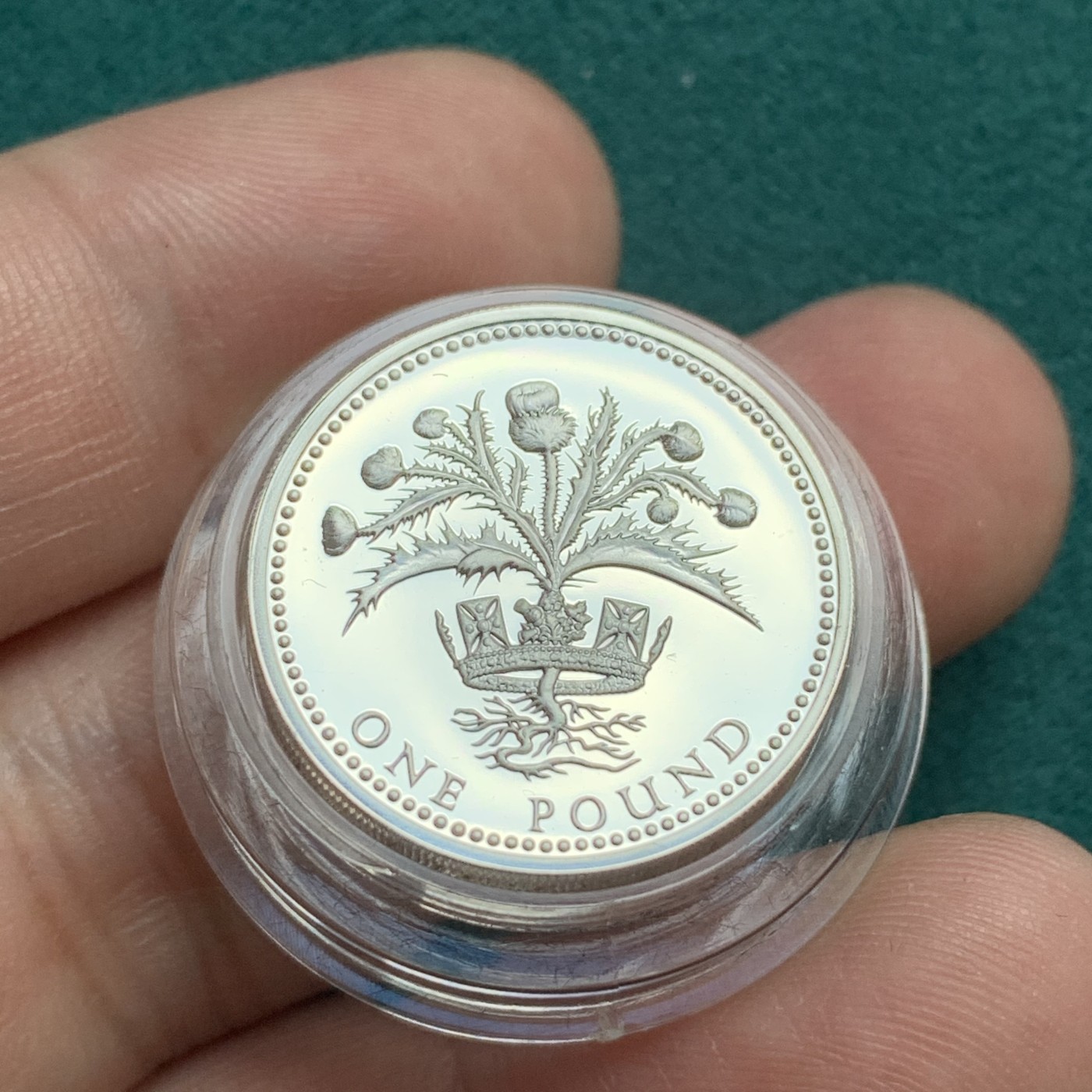 《竞宝斋》第180场-周日，周一2场 (全场包邮) 英国1989年1英镑银币 19克加厚版 盒证齐全