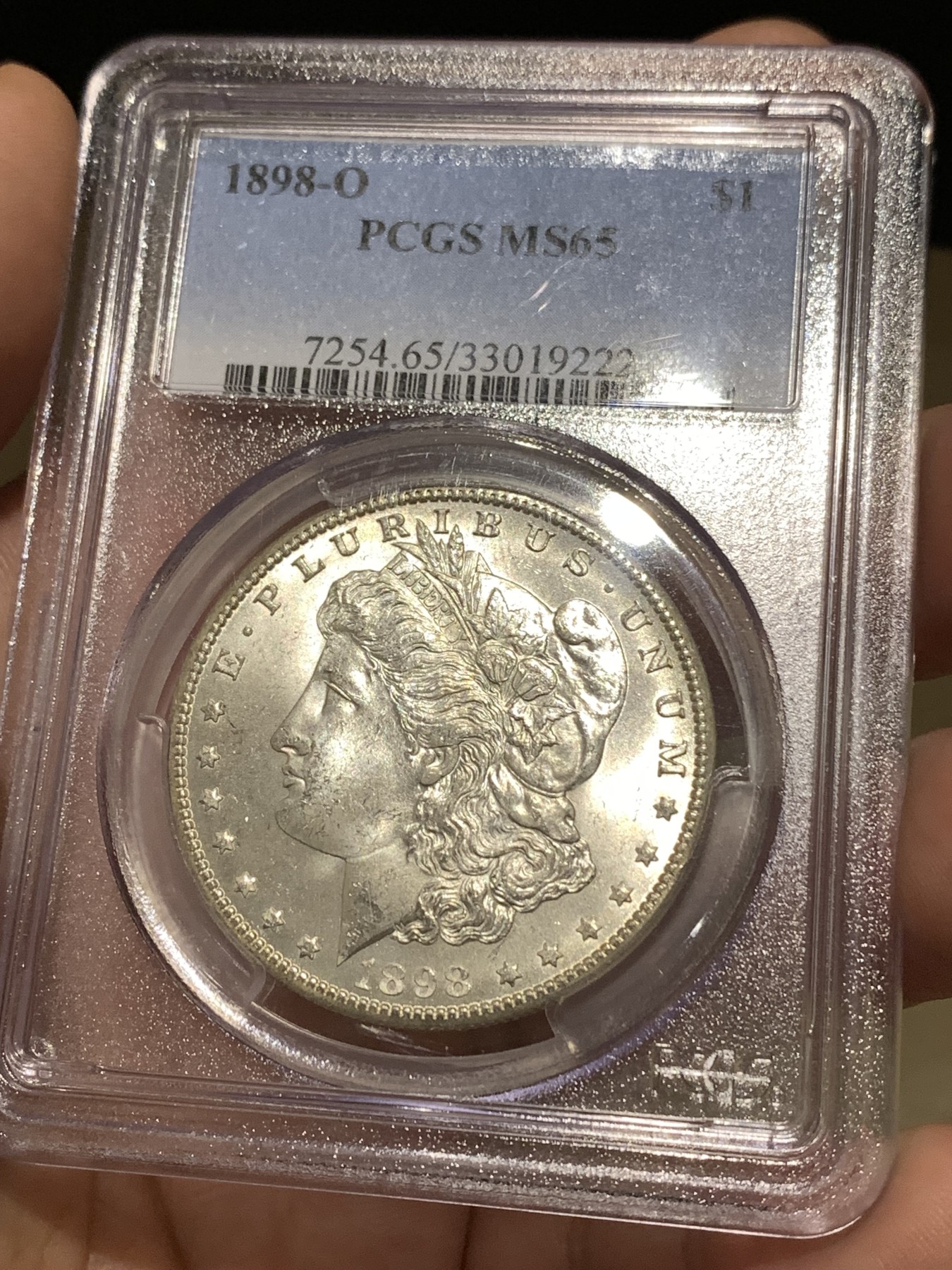 《竞宝斋》第180场-周日，周一2场 (全场包邮) PCGS-MS65 美国 1898-O 摩根银元