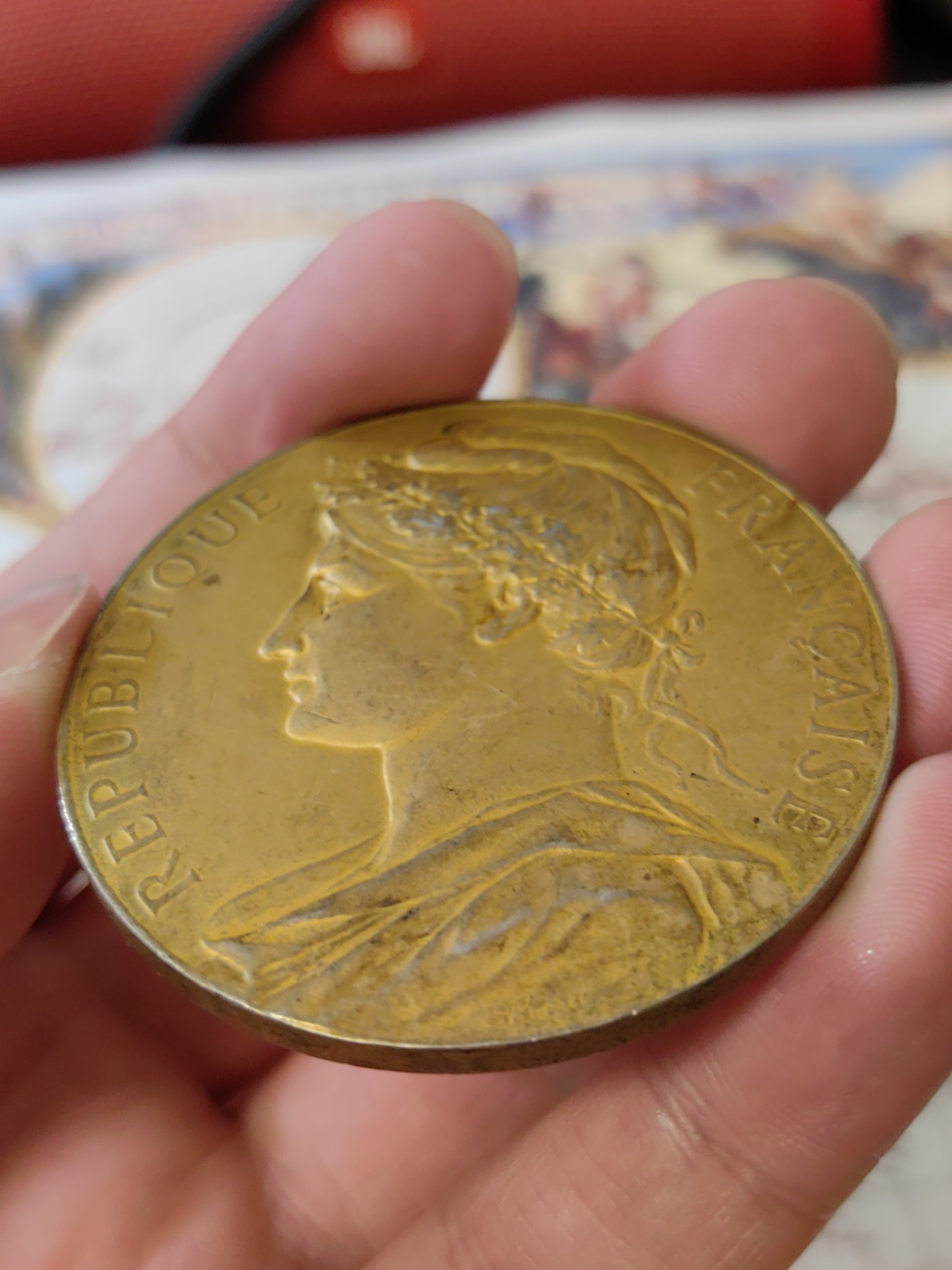 橡树集藏-006场 海纳百川 法国玛丽安娜商业银镀金章  直径：50mm  重量：63.3gr 边铭：丰饶角➕银标