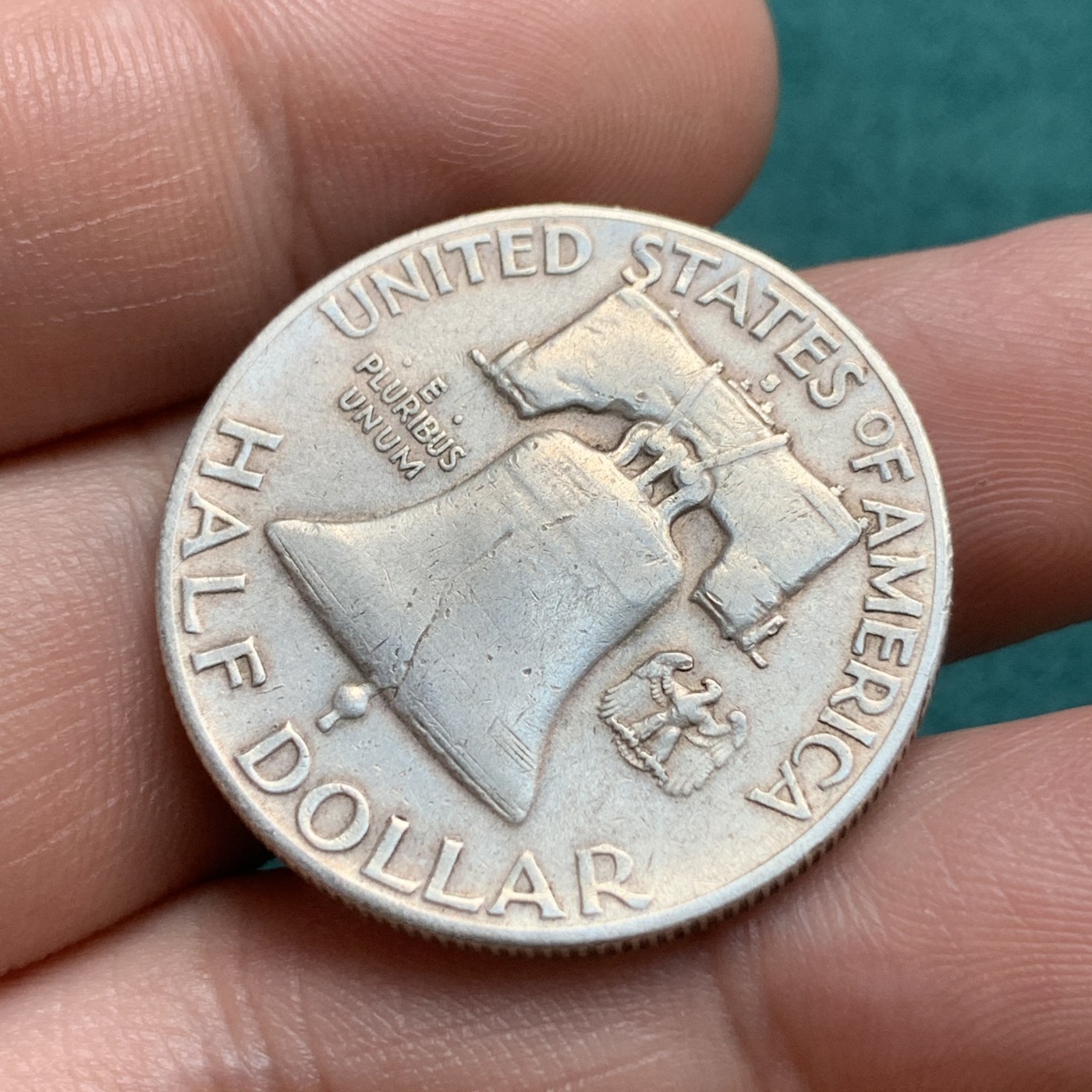 《竞宝斋》第180场-周日，周一2场 (全场包邮) 美国富兰克林1949年半圆银币