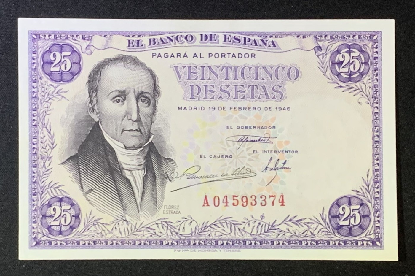 紫瑗钱币——第306期拍卖 西班牙 1946年 埃斯特拉达 25比塞塔 UNC