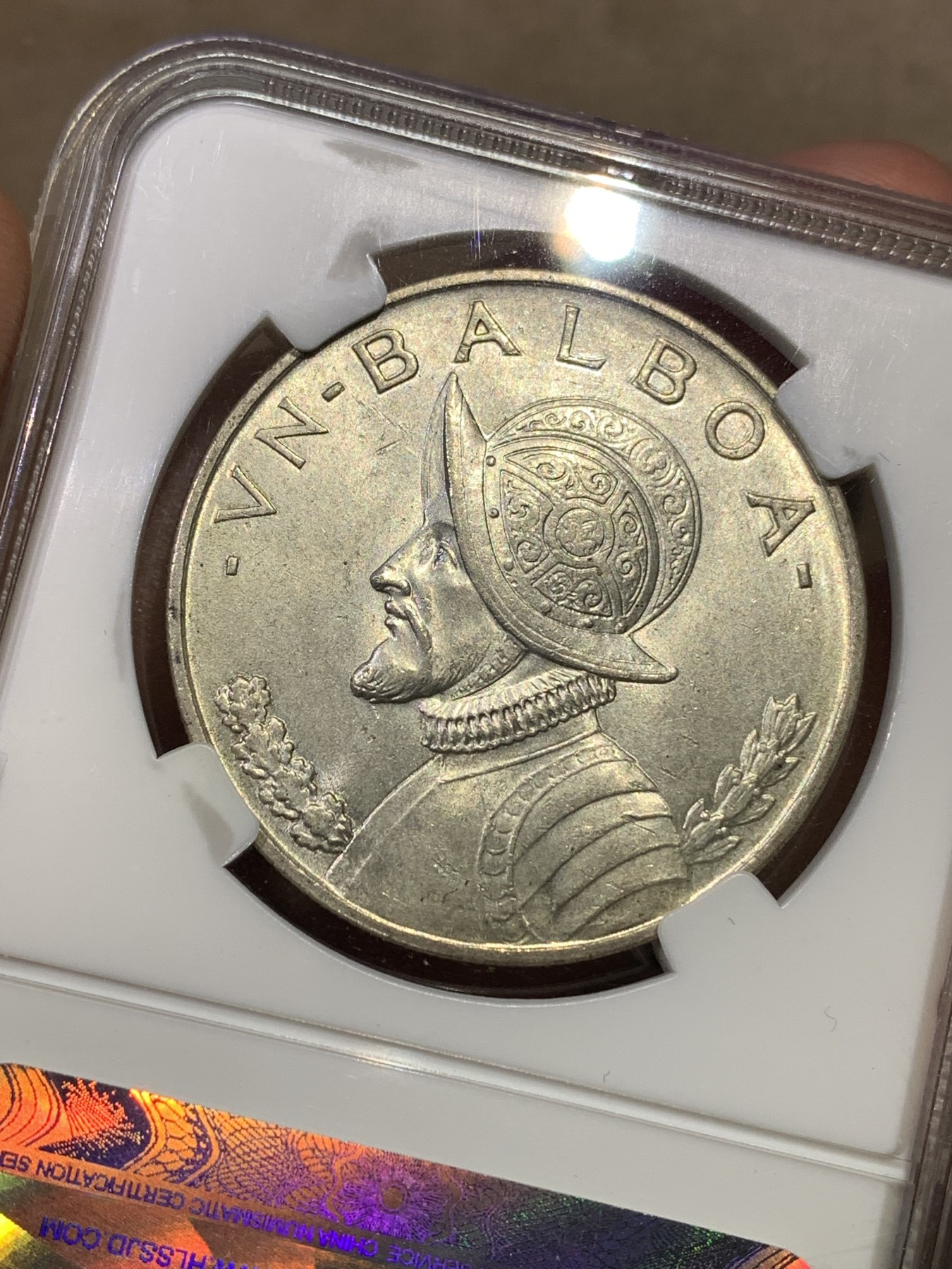 《竞宝斋》第180场-周日，周一2场 (全场包邮) CNCS MS63 巴拿马1947年1巴波亚银币