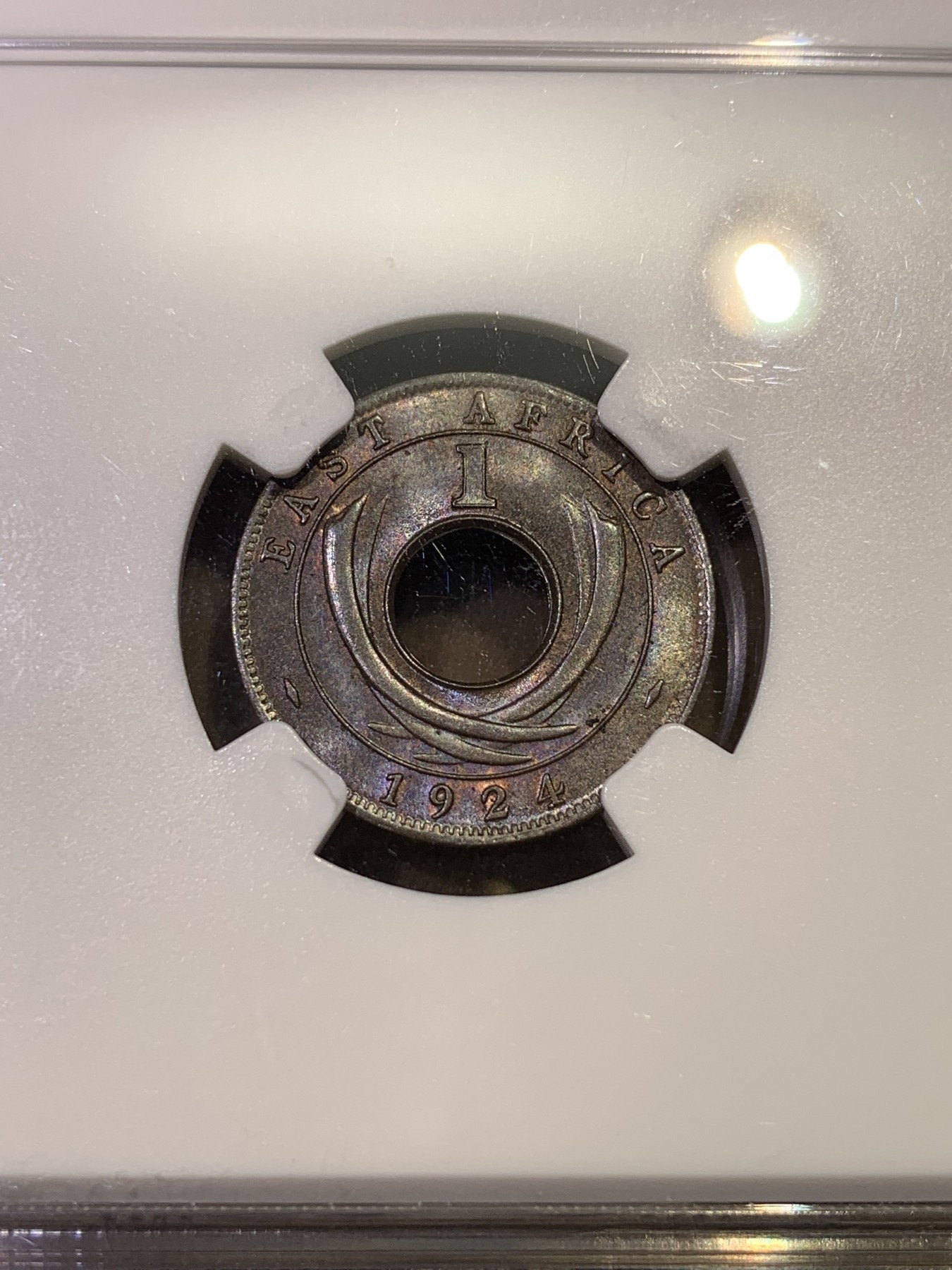 《竞宝斋》第180场-周日，周一2场 (全场包邮) NGC MS64BN 东非1924红铜1分