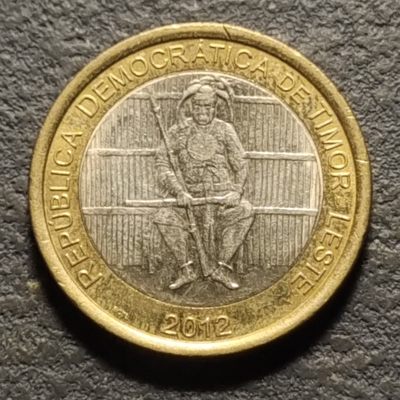 0起1加-纯粹捡漏拍-212散币银币加场 - 东帝汶2012年100分马努法希双色币