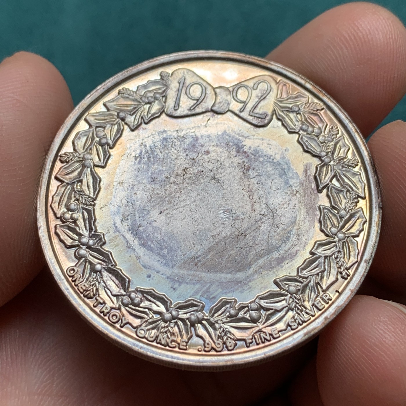 《竞宝斋》第180场-周日，周一2场 (全场包邮) 1992年 宗教银章 999银 一盎司 31.1克