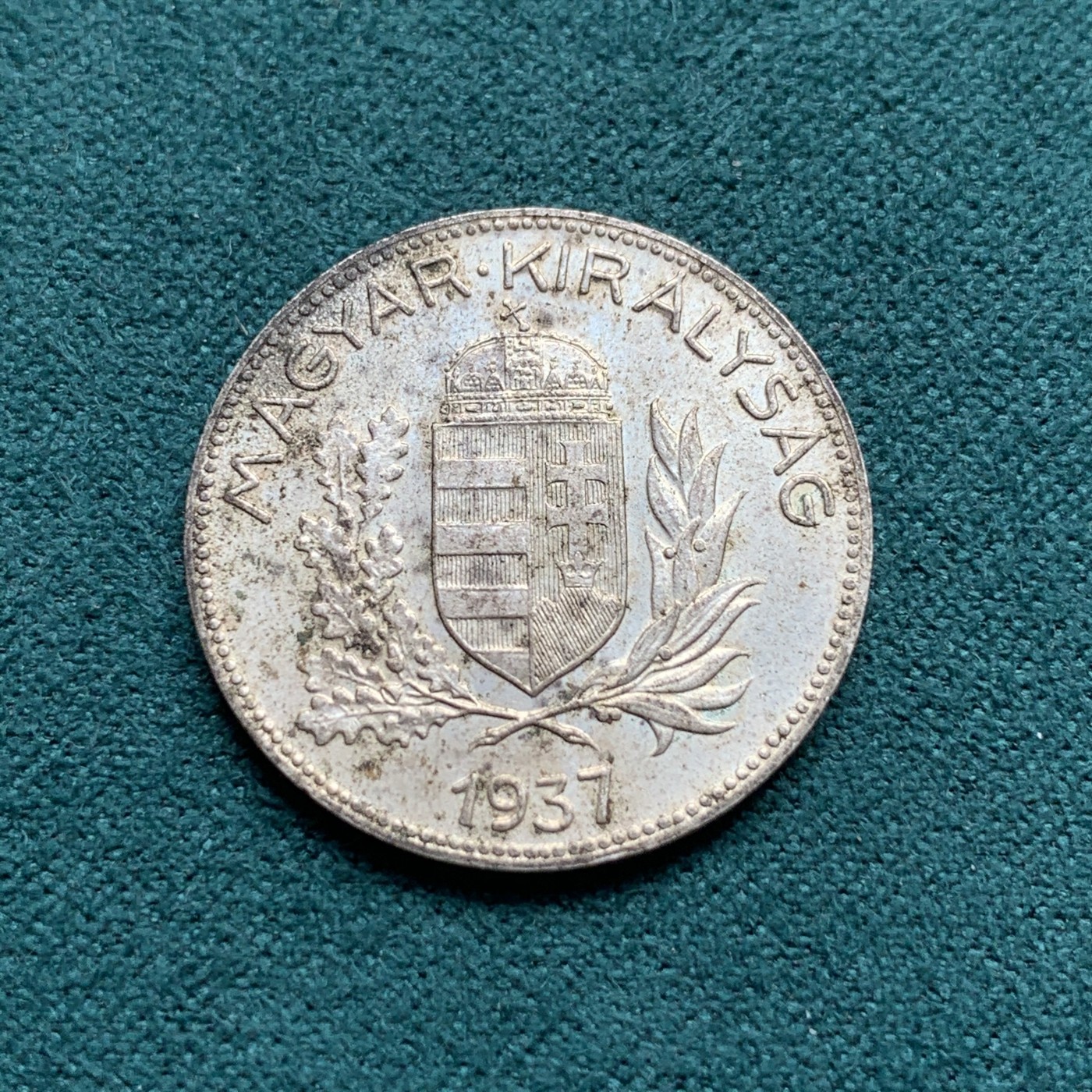 《竞宝斋》第180场-周日，周一2场 (全场包邮) 匈牙利1937年1潘戈银币