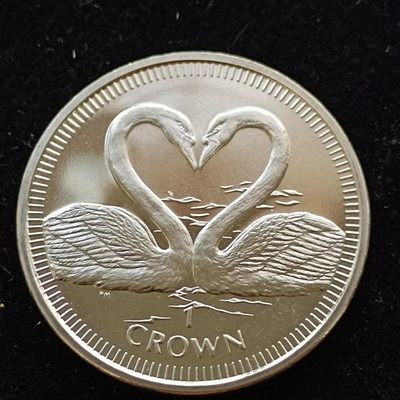 【淘币小摊】第一百三十七拍  散币场 周四至周日 四连拍   满百包邮 - 英属马恩岛2007年1克朗天鹅爱心纪念币