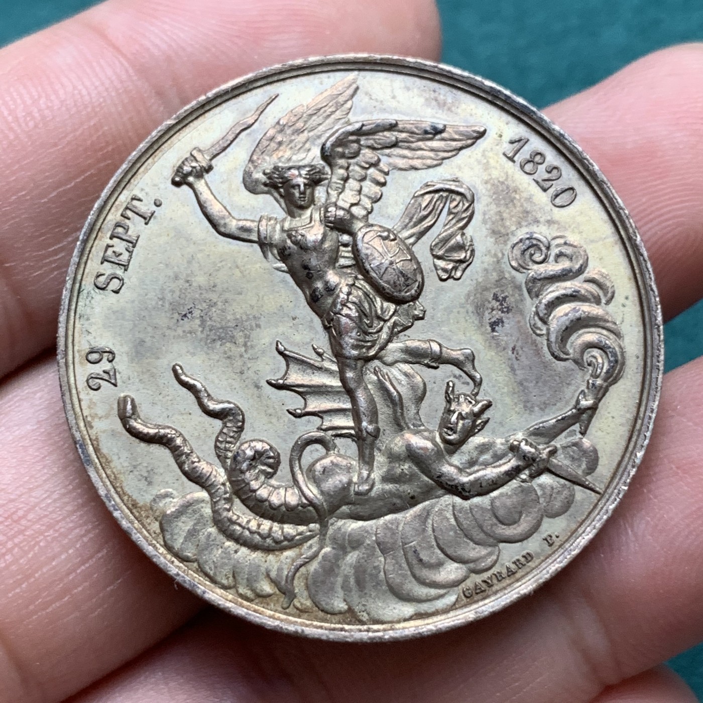 《竞宝斋》第180场-周日，周一2场 (全场包邮) 法国1820年亨利五世诞生光边铜章，30克，38mm