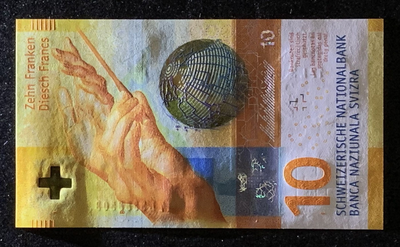 紫瑗钱币——第306期拍卖 瑞士 2017年 第9版 手版 10法郎 UNC