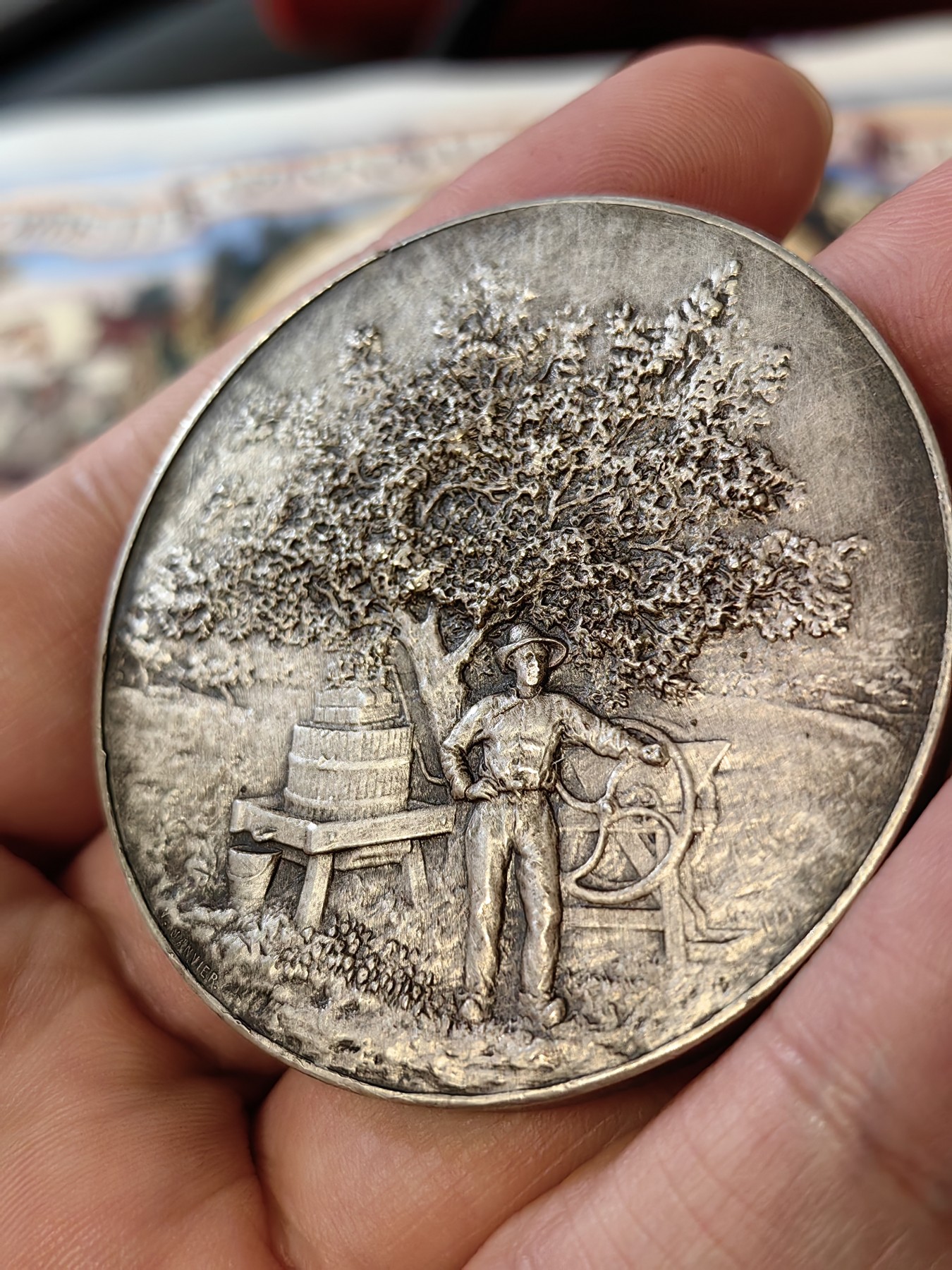 橡树集藏-006场 海纳百川 法国果树协会银章 刻画极其精细 丰饶角银标