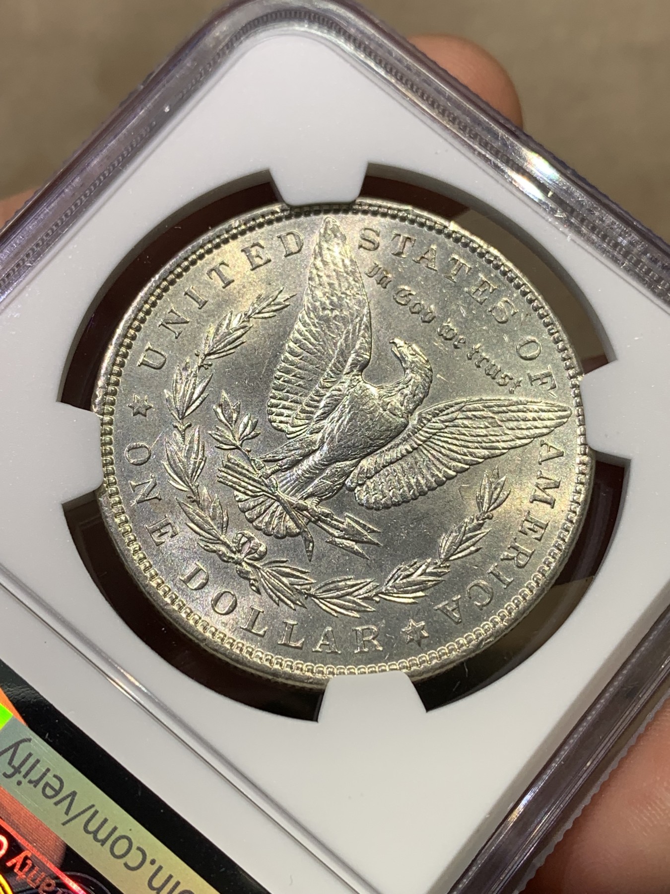 《竞宝斋》第180场-周日，周一2场 (全场包邮) NGC-AU58 1896年美国摩根银元