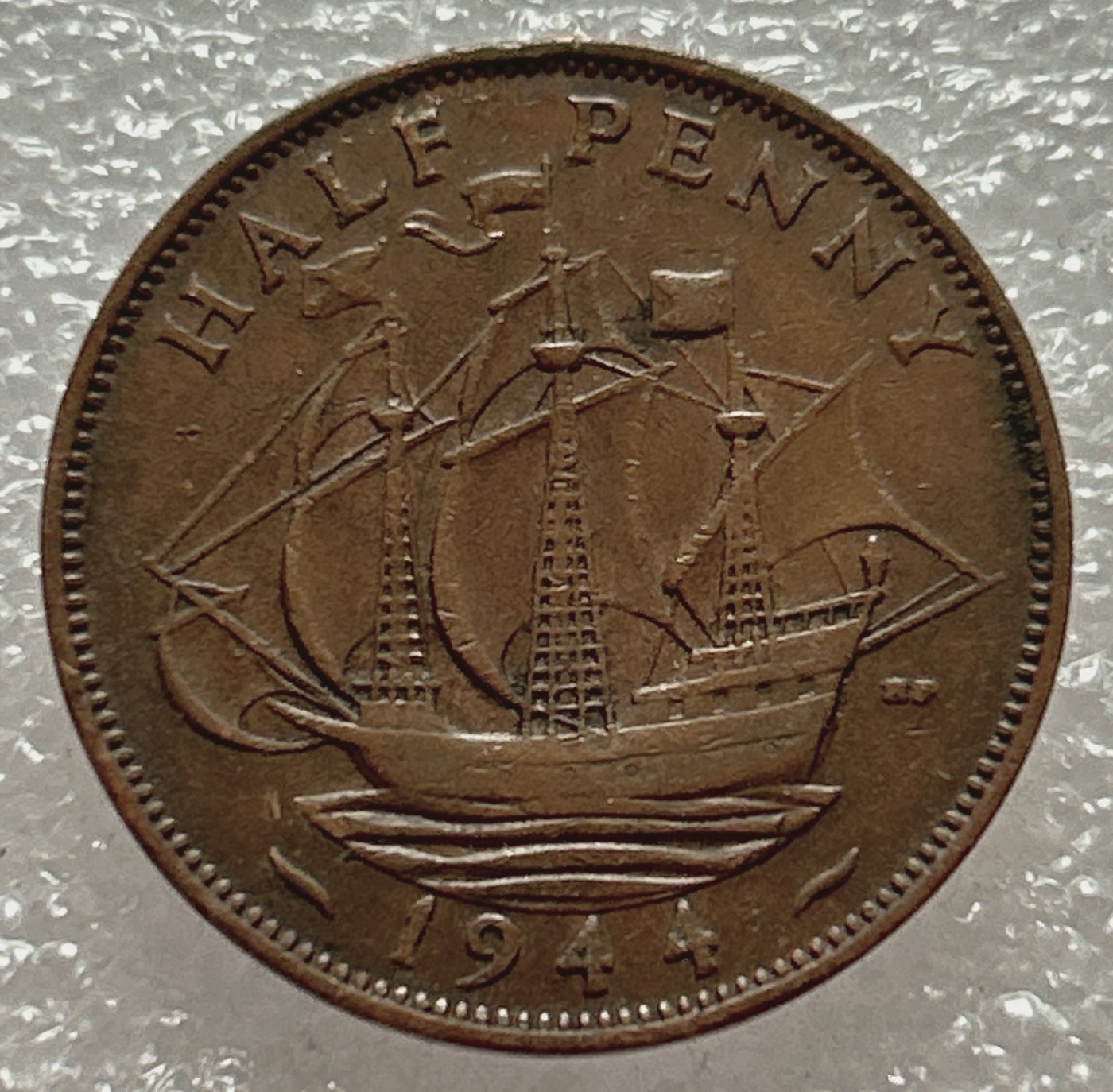 全场一元起拍 世界钱币散币场 第五期 1944年英国半便士 乔治六世 1/2便士