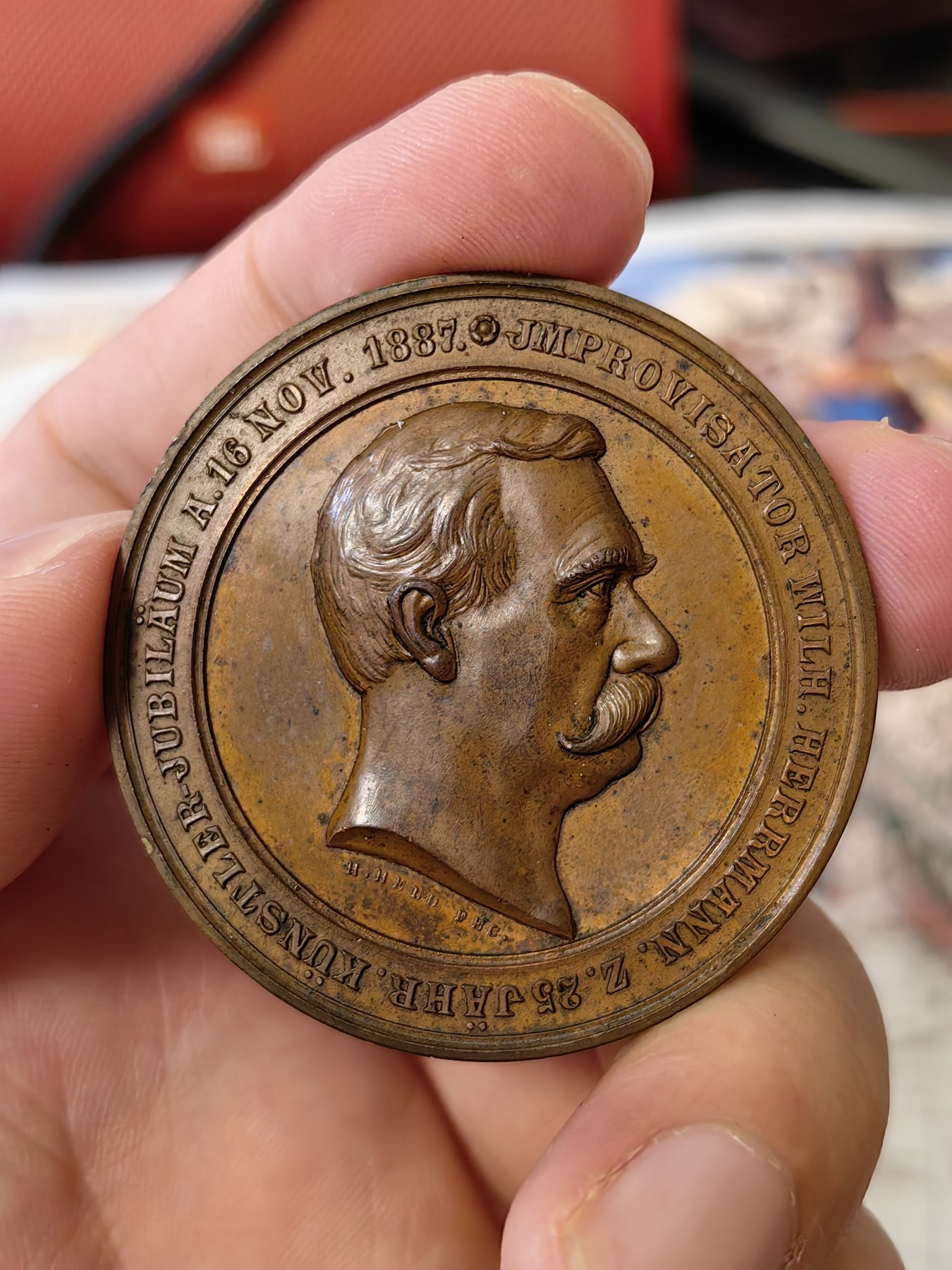 橡树集藏-006场 海纳百川 1887德国人物纪念大铜章  三女神高浮雕 人物刻画十分惊喜 包浆美