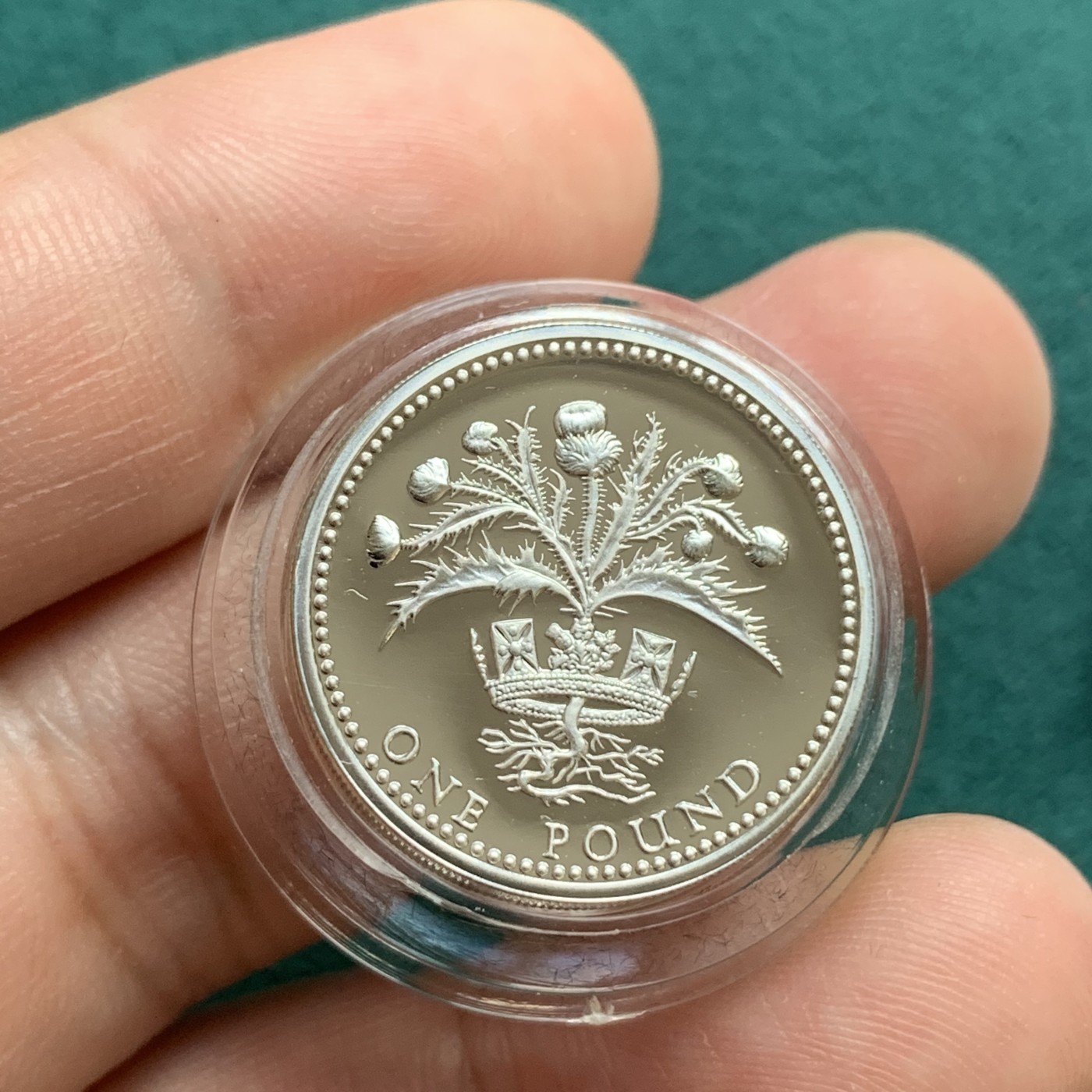 《竞宝斋》第180场-周日，周一2场 (全场包邮) 英国1989年1英镑银币 19克加厚版 盒证齐全