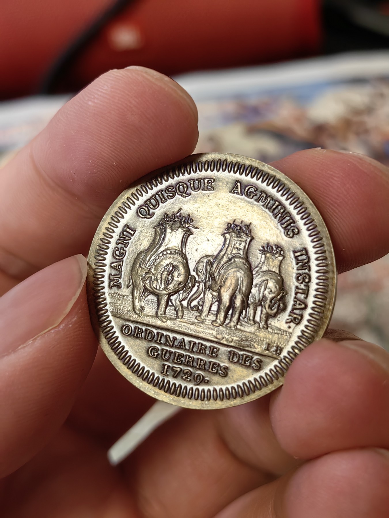 橡树集藏-006场 海纳百川 1729年法国银章 路易十五 战争大象 丰饶角边铭