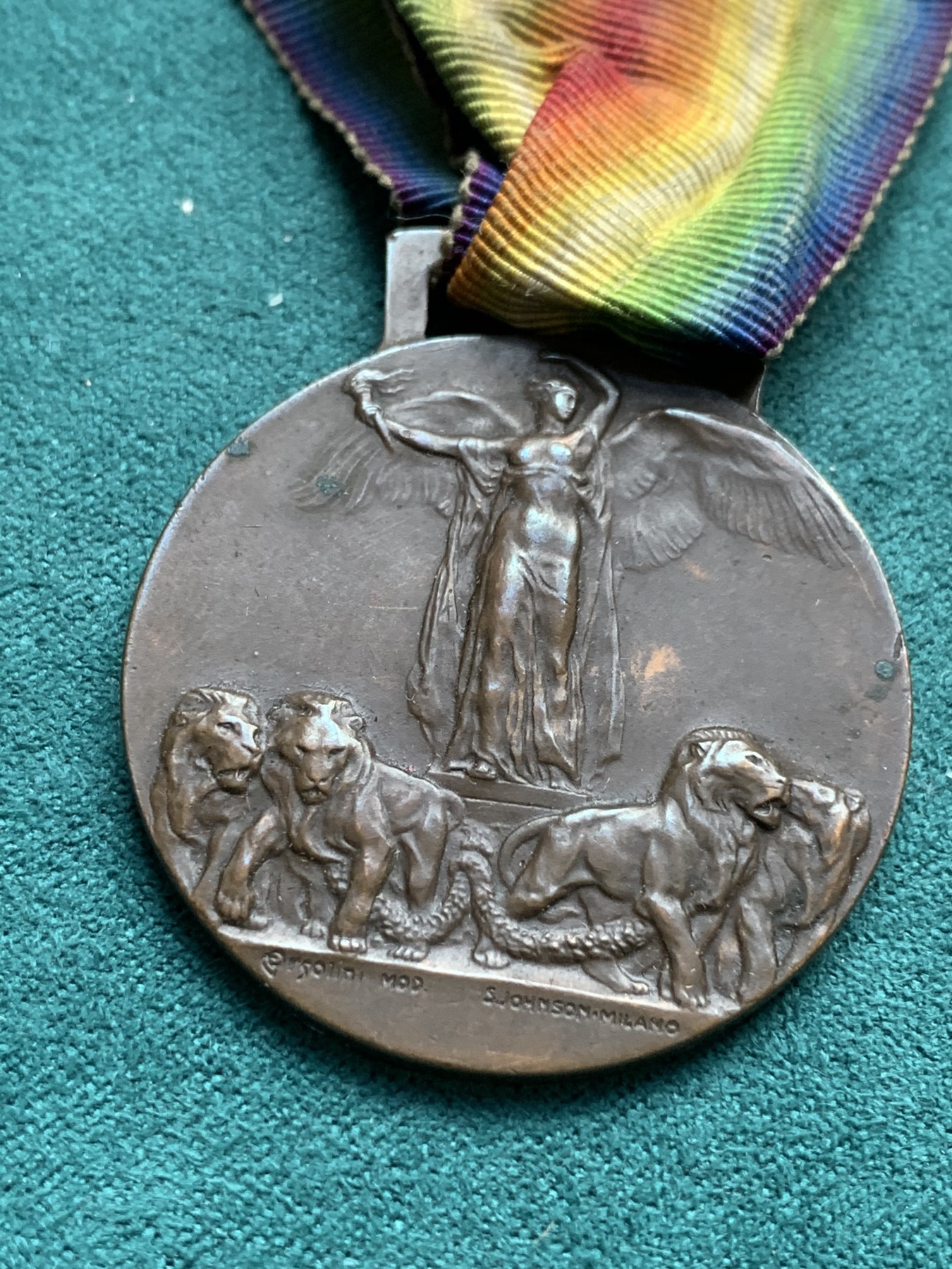 《竞宝斋》第180场-周日，周一2场 (全场包邮) 意大利 1918年庆祝一战胜利 铜制勋章