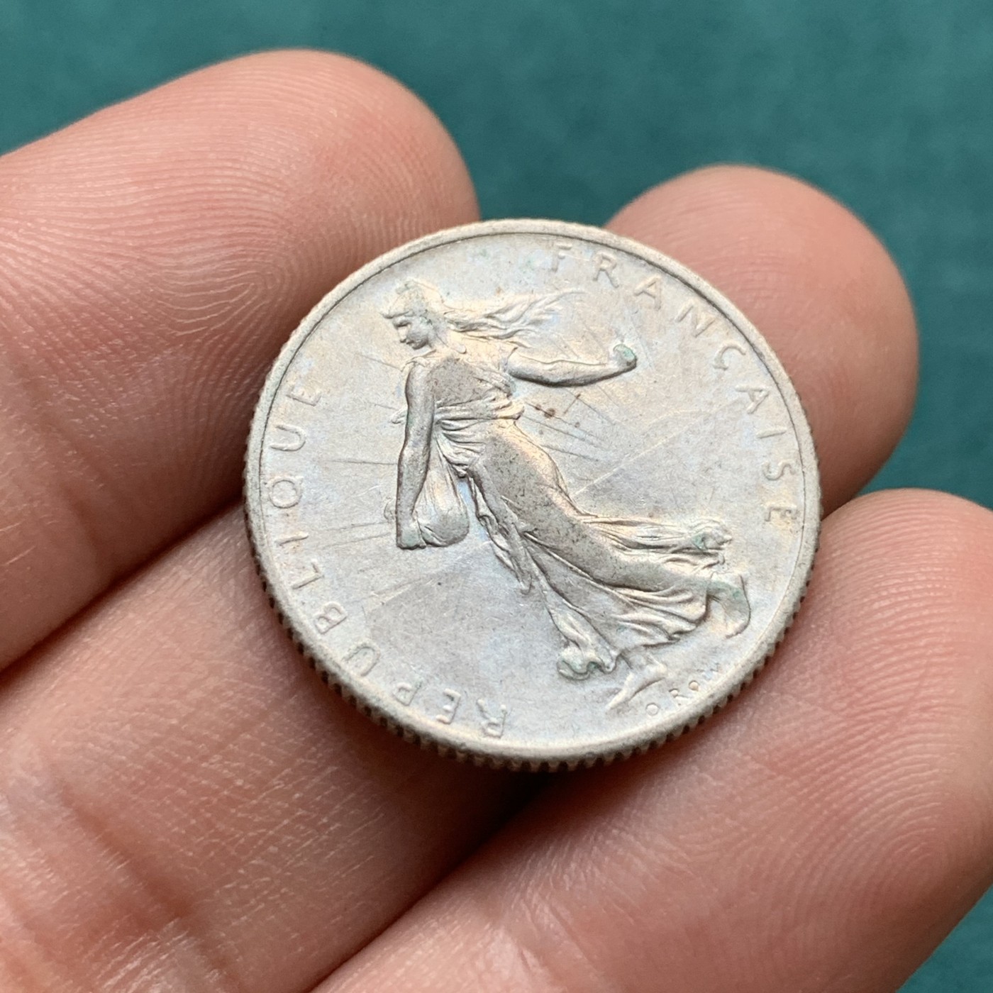 《竞宝斋》第180场-周日，周一2场 (全场包邮) 法国1914年播种女神1法郎银币