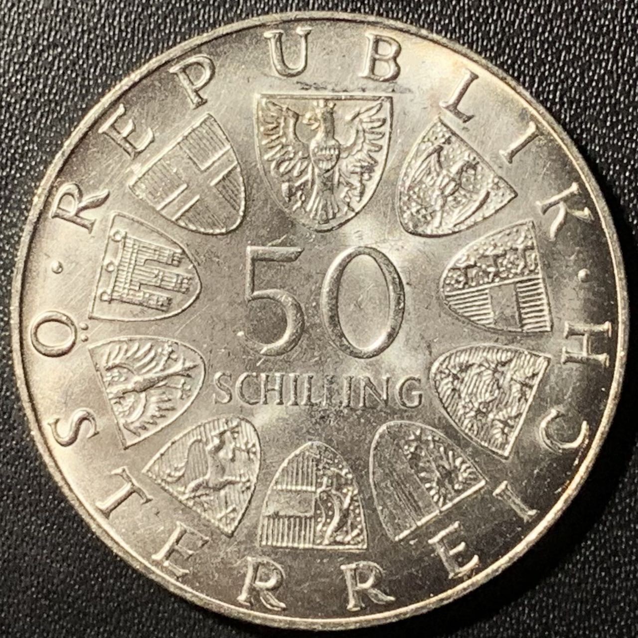 紫瑗钱币——第286期拍卖 奥地利 1972年 农业研究所成立100周年纪念 50先令 20克 0.9银 UNC