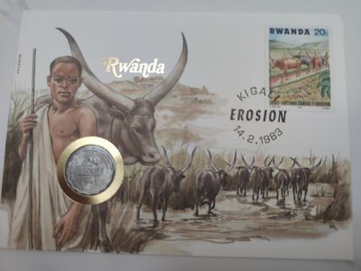 邮币封第五场 1970年卢旺达2法郎邮币封