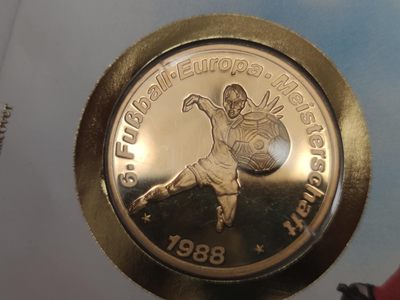 邮币封第五场 1988年欧洲杯纪念银章邮币封