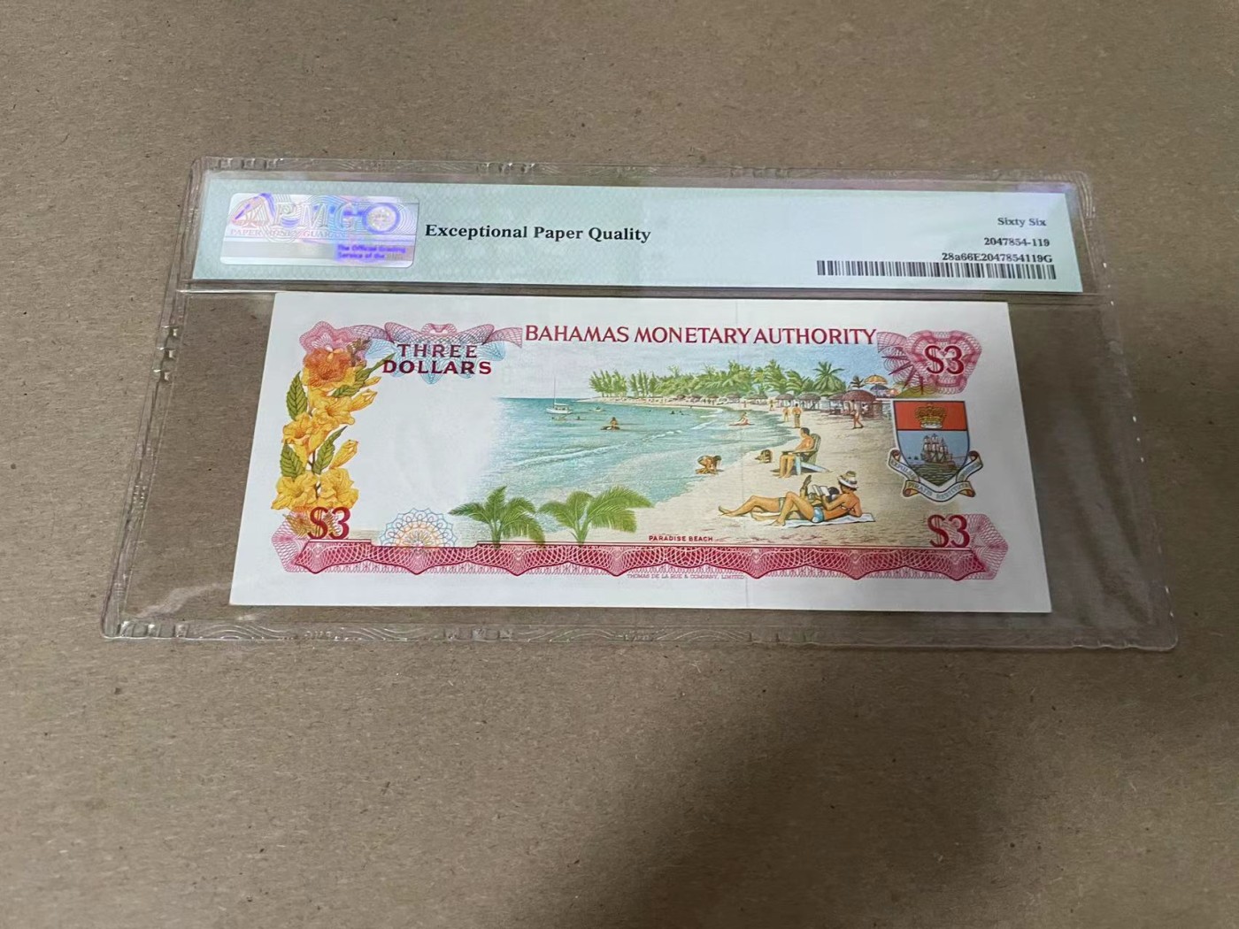 【Blue Auction】✨世界纸币精拍第344期——周日畅拍场【精】 巴哈马 1968年3元 PMG66EPQ 彩背 女王