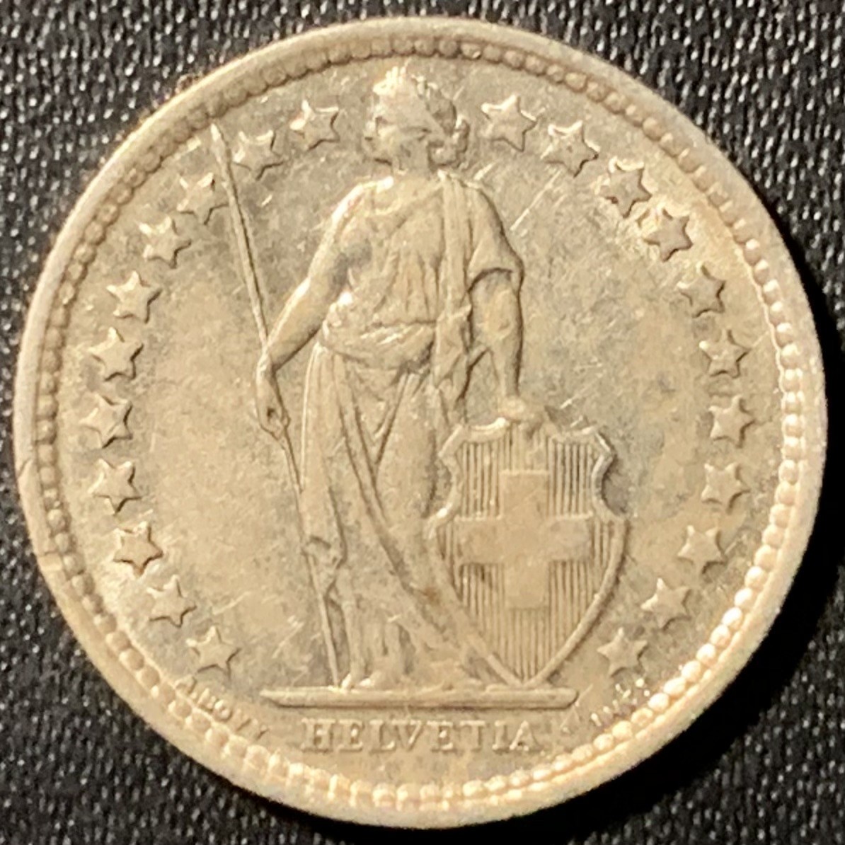 紫瑗钱币——第286期拍卖 瑞士 1959年 赫尔维蒂亚 1/2法郎 2.5克 0.835银 UNC