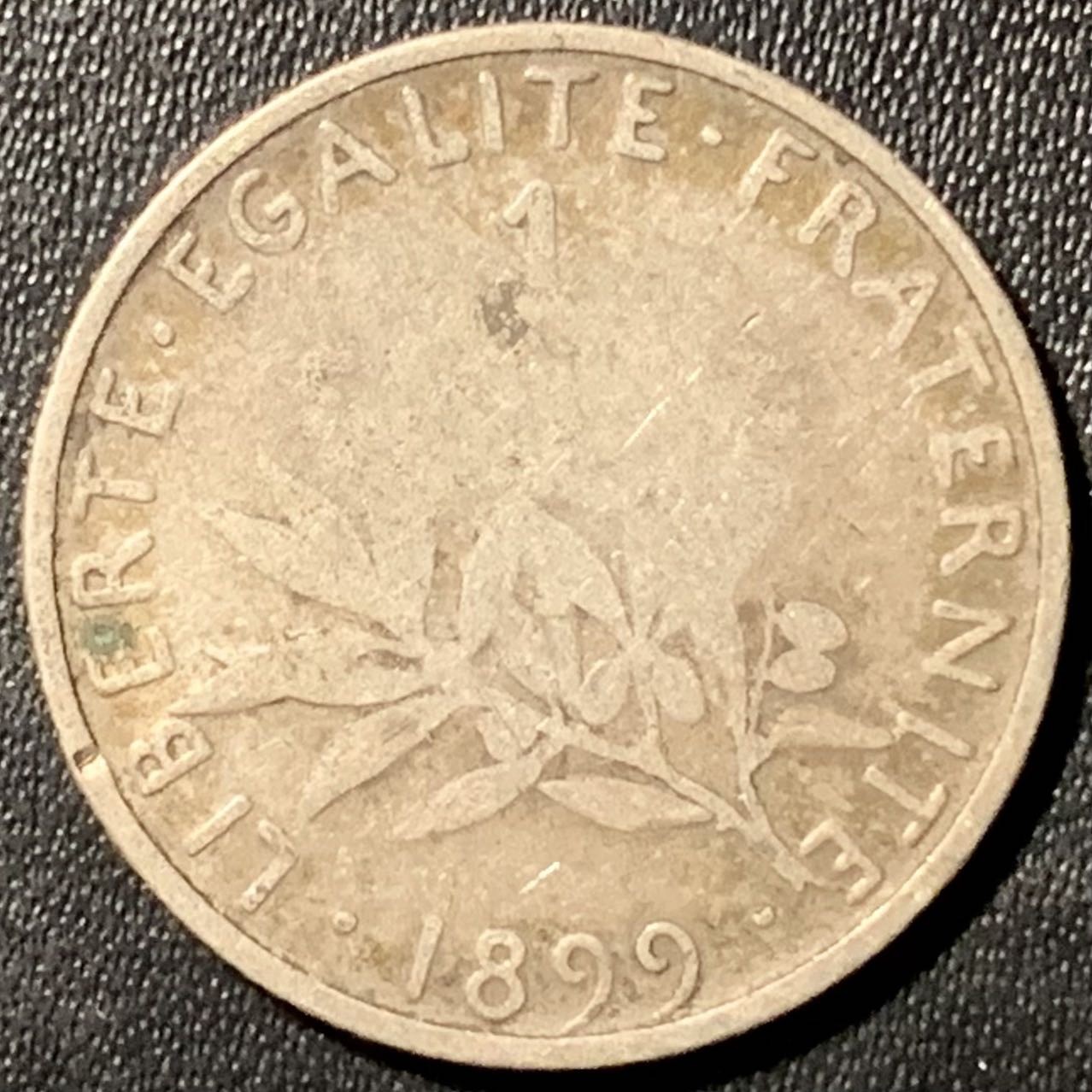 紫瑗钱币——第286期拍卖 法国 1899年 播种女神 1法郎 5克 0.835银