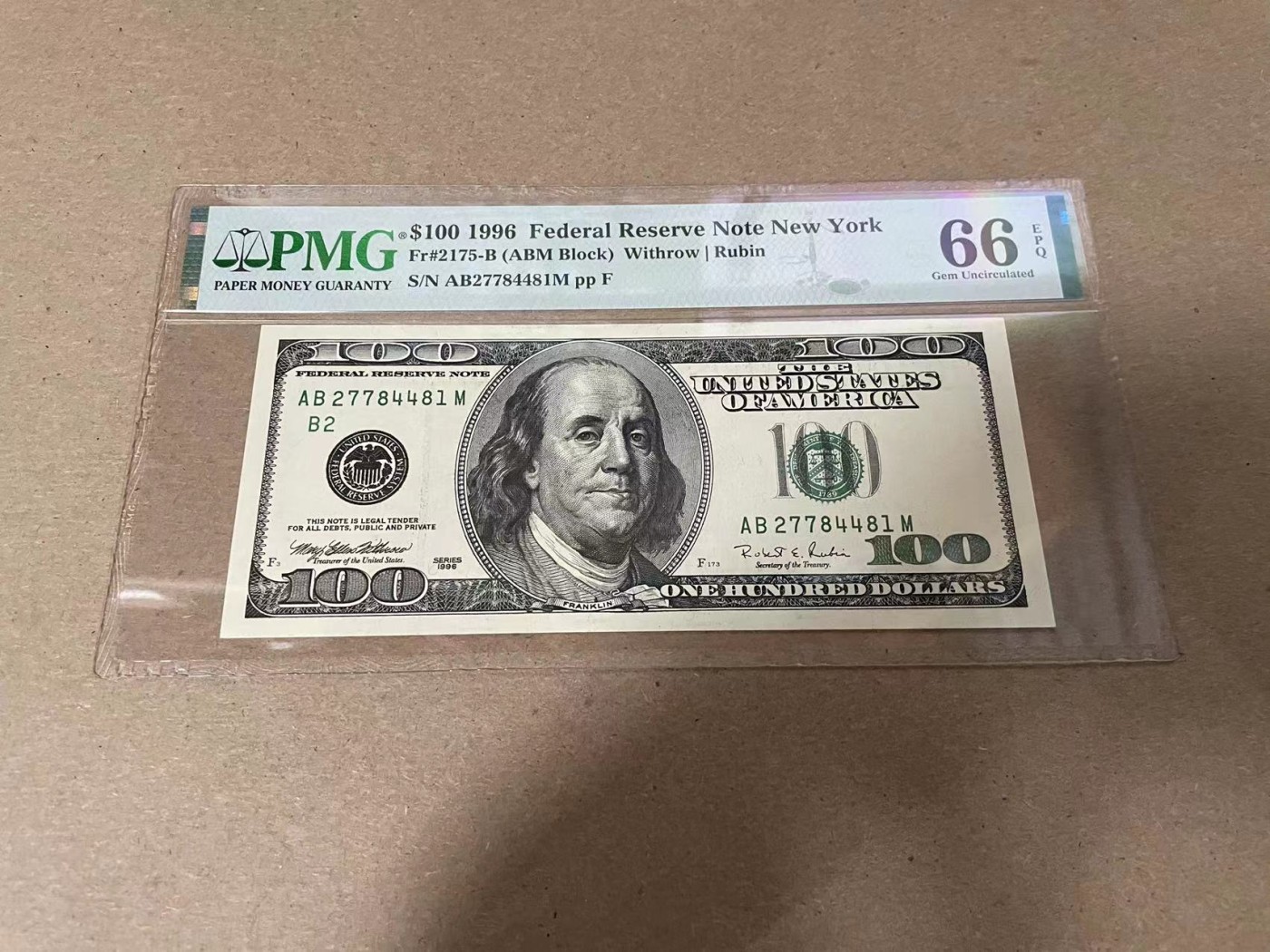 【Blue Auction】✨世界纸币精拍第344期——周日畅拍场【精】 美国 1996年100美金 PMG66EPQ 