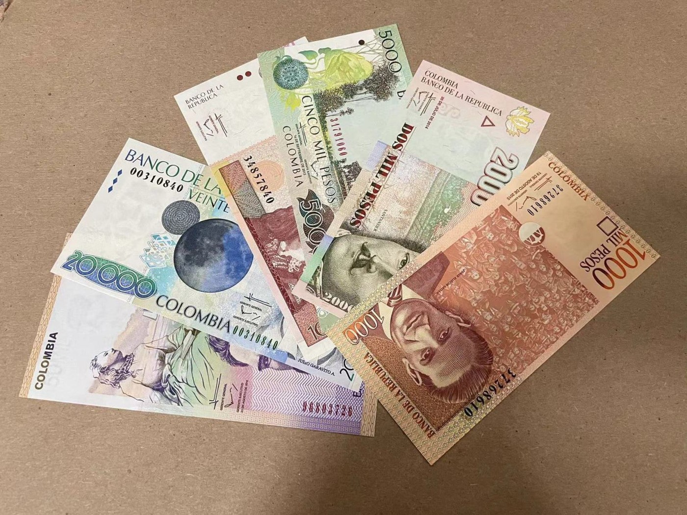 【Blue Auction】✨世界纸币精拍第344期——周日畅拍场【精】 【一组6张】哥伦比亚1000-50000比索 设计精美 全新UNC