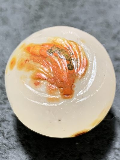 精美亚光高玉化冰飘战国红玛瑙手工俏色巧雕斗，鱼随形珠子一颗！ - 精美亚光高玉化冰飘战国红玛瑙手工俏色巧雕斗，鱼随形珠子一颗！