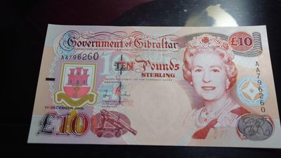 【世界钱币】精选微拍第64期暨2023年第十一期 裸钞专场（有最新展会卖剩品种） 2006年直布罗陀10镑 AA冠 全新绝品无4尾号260