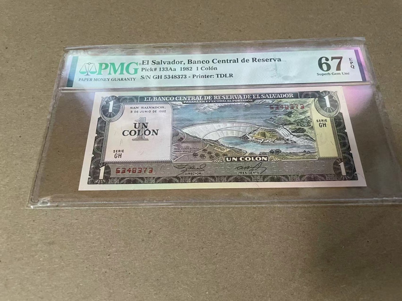 【Blue Auction】✨世界纸币精拍第344期——周日畅拍场【精】 萨尔瓦多 1982年1克朗 PMG67EPQ 