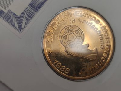邮币封第五场 1988年欧洲杯纪念银章邮币封