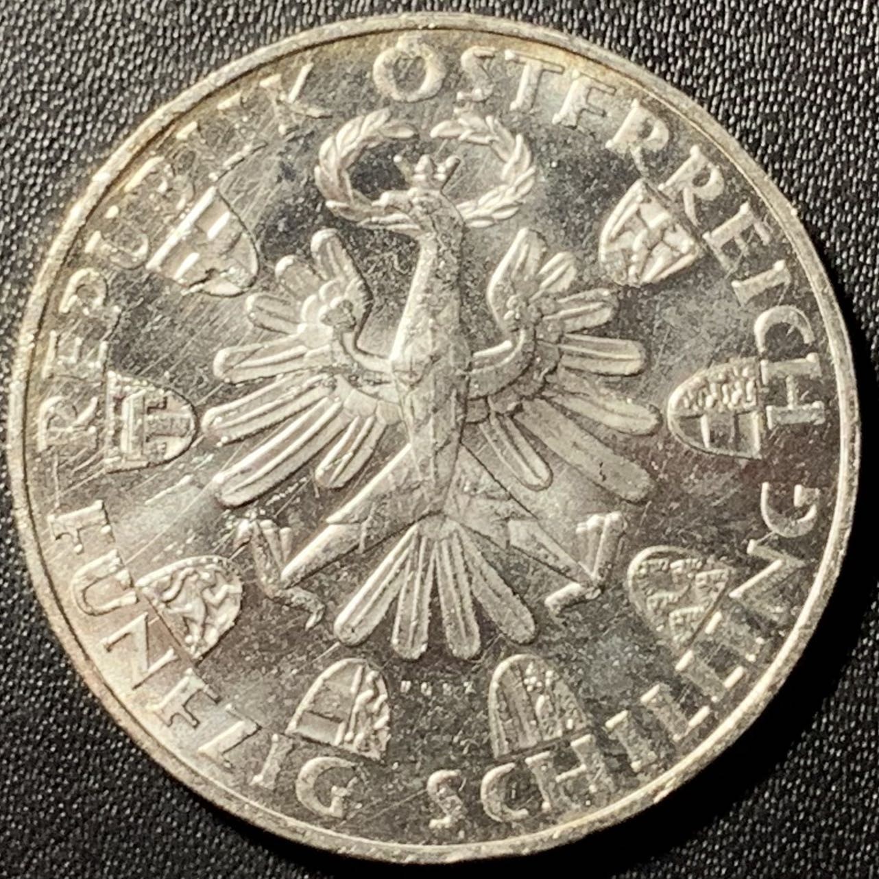 紫瑗钱币——第286期拍卖 奥地利 1959年 蒂罗尔解放150周年 50先令 20克 0.9银 UNC