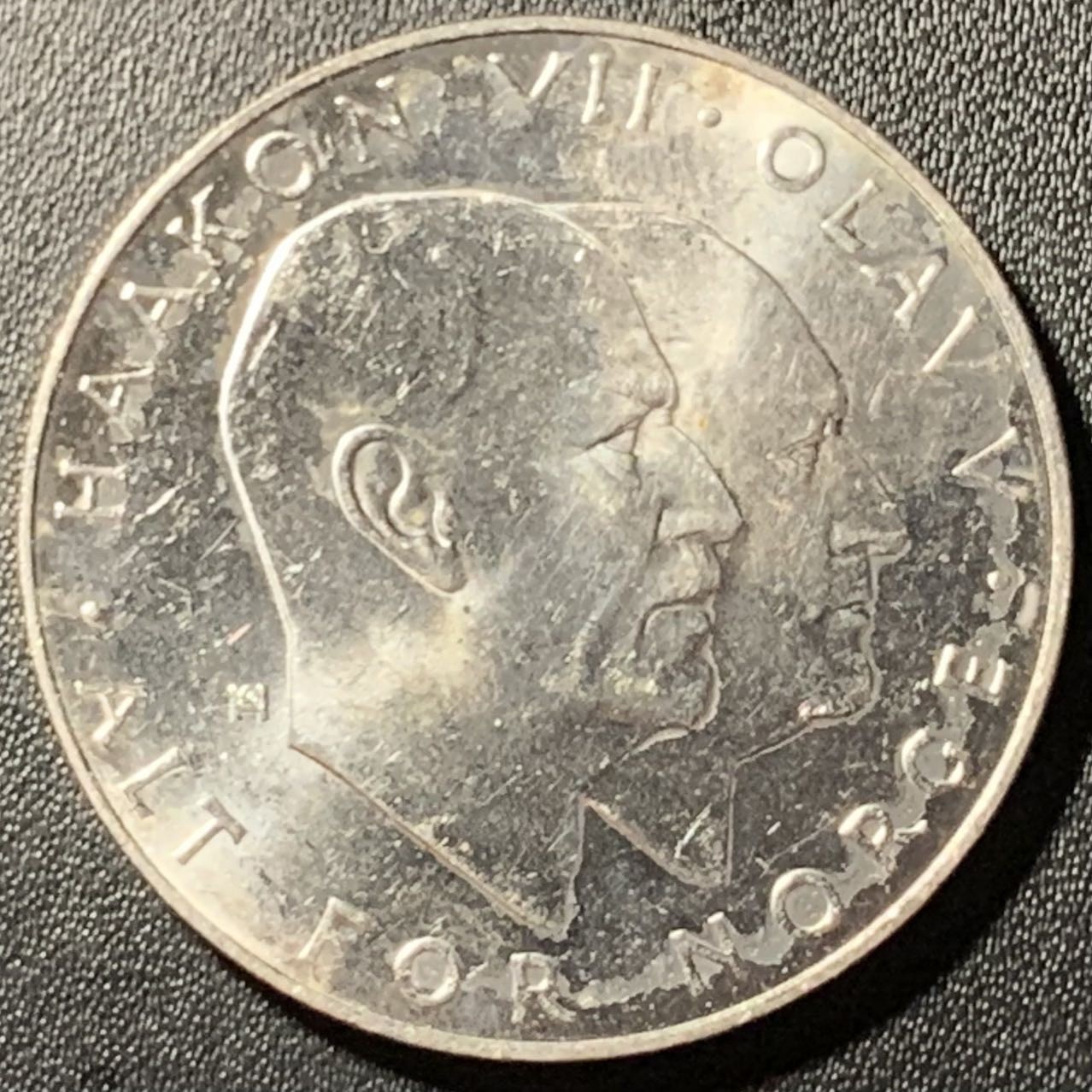 紫瑗钱币——第331期拍卖 挪威 1970年 二战胜利25周年 25克朗 29克 0.875银 UNC