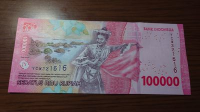 【世界钱币】精选微拍第64期暨2023年第十一期 裸钞专场（有最新展会卖剩品种） 2022年印度尼西亚10000卢比 全新绝品无47尾号1616