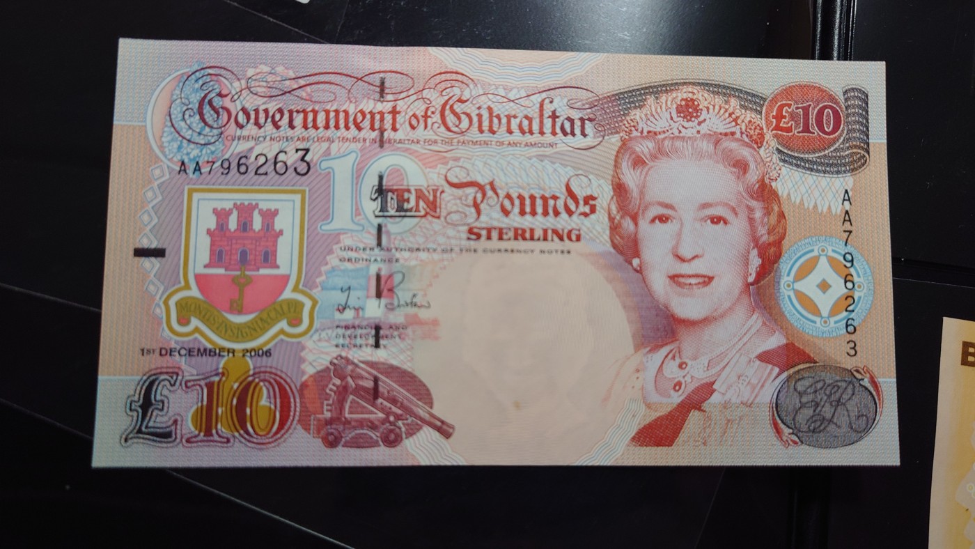 【世界钱币】精选微拍第64期暨2023年第十一期 裸钞专场（有最新展会卖剩品种） 2006年直布罗陀10镑 AA冠 全新绝品无4尾号263