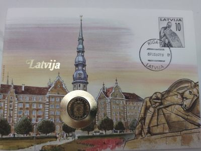 邮币封第五场 1992年拉脱维亚50分邮币封