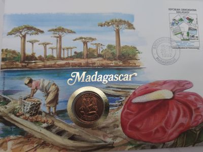 邮币封第五场 1992年马达加斯加5阿里亚里邮币封