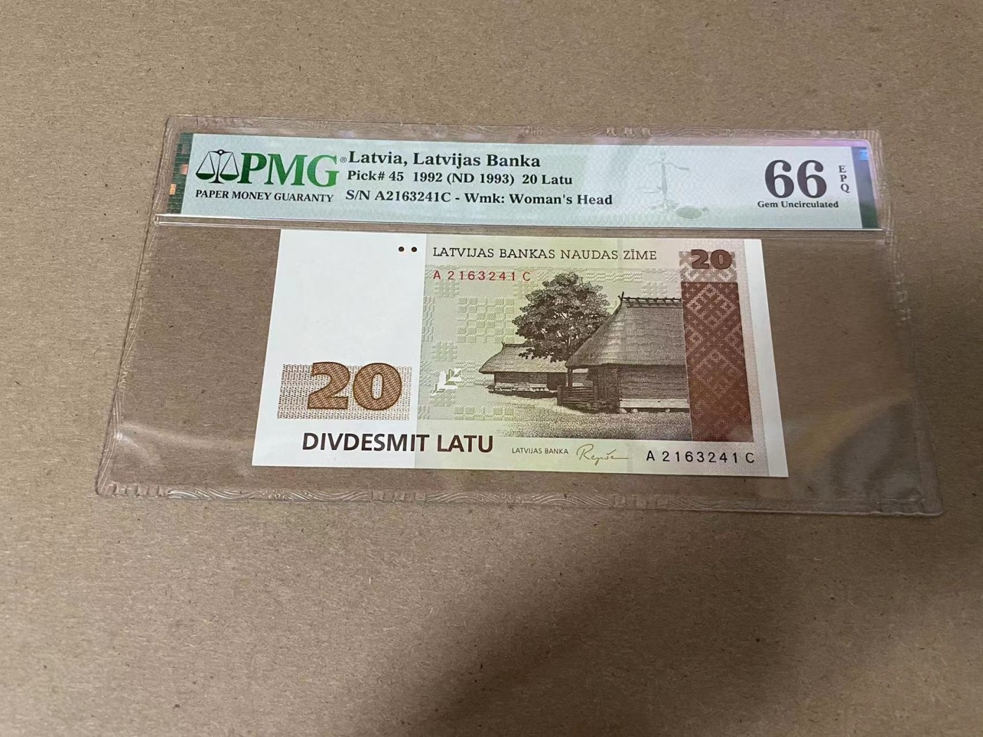 【Blue Auction】✨世界纸币精拍第344期——周日畅拍场【精】 拉脱维亚 1992年20拉图 PMG66EPQ 